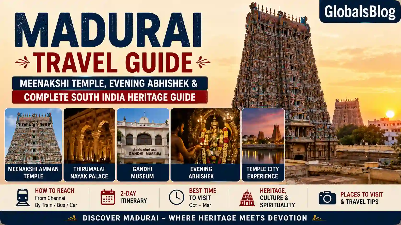 Madurai Travel Guide — Meenakshi Temple, Evening Abhishek and Complete South India Heritage Guide