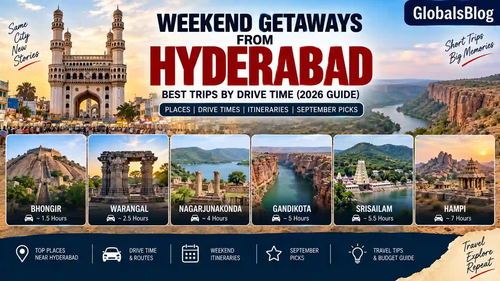 Weekend Getaways from Hyderabad — Best Trips by Drive Time (2026 Guide)