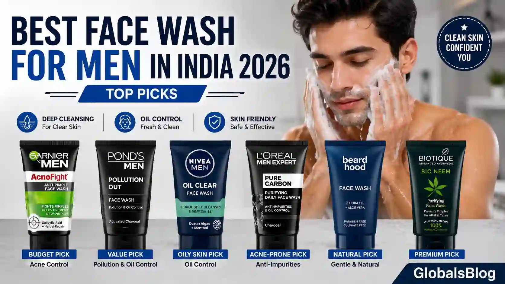 Best Face Wash for Men in India — No. 1 Picks for Every Skin Type