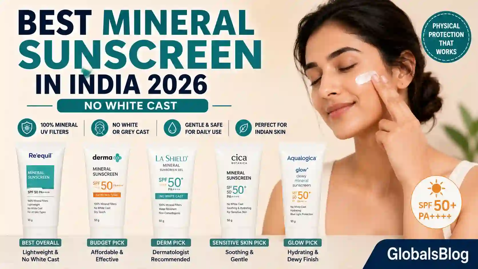 Best Mineral Sunscreen in India 2026 — No White Cast