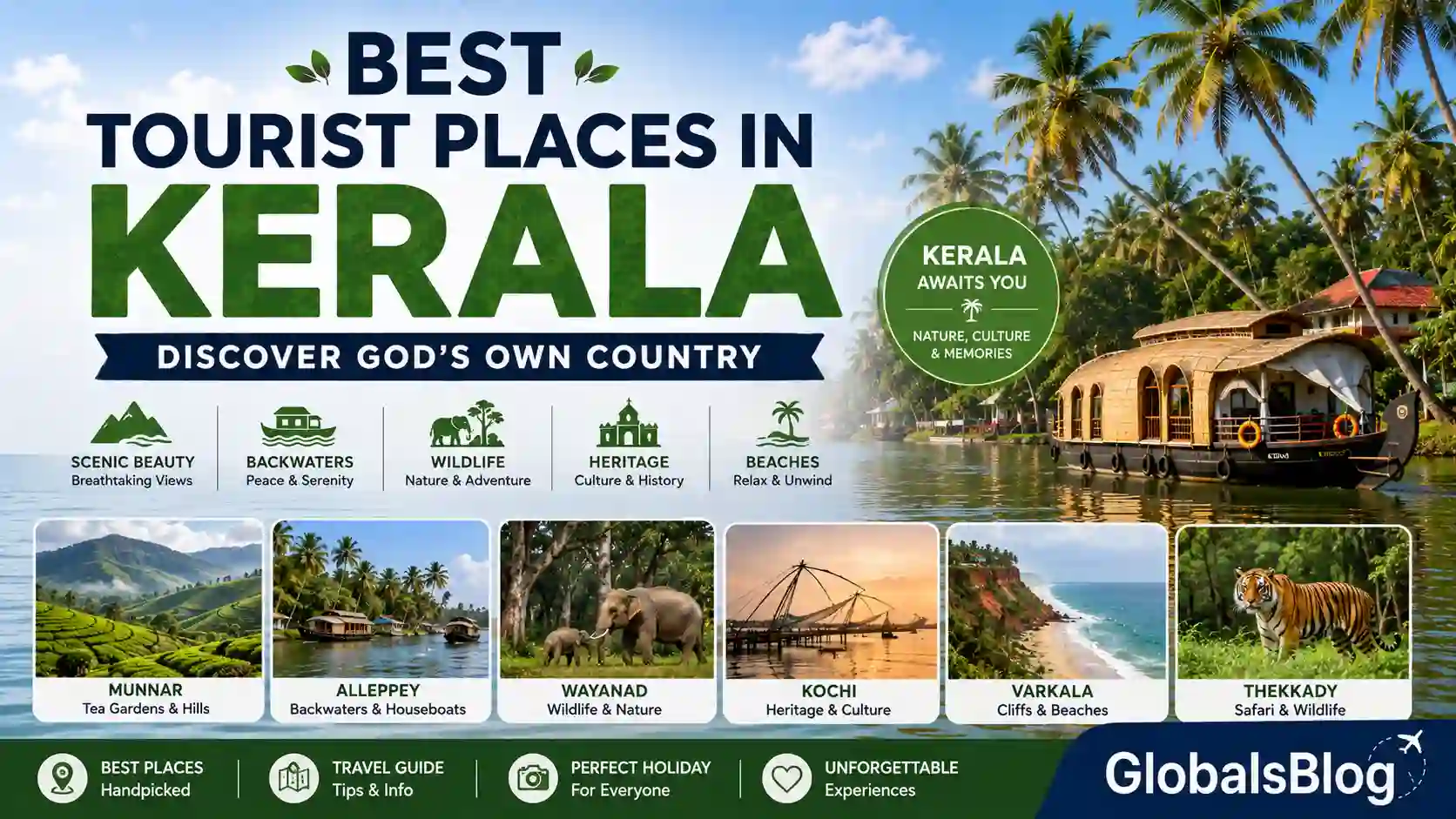 Best Tourist Places in Kerala — Munnar, Alleppey, Wayanad, Kochi and More