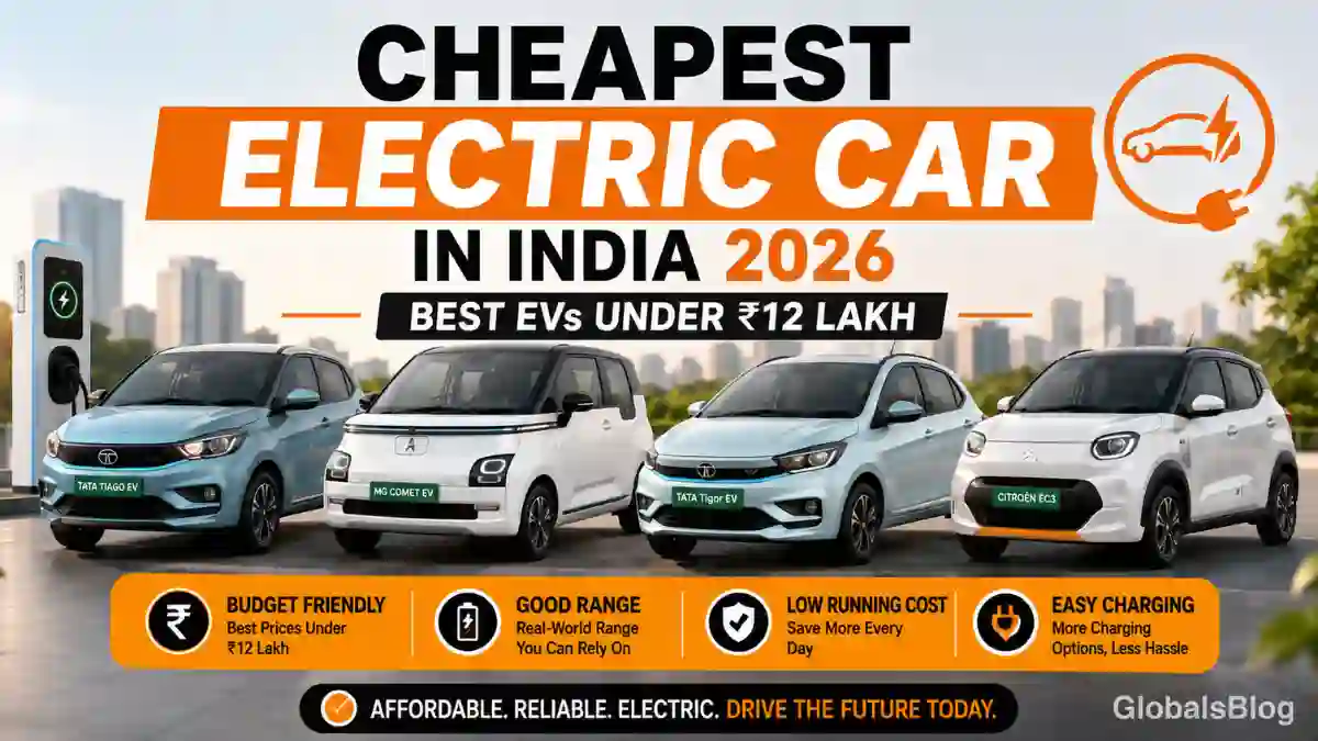 Cheapest Electric Car India 2026 — Under ₹12 Lakh