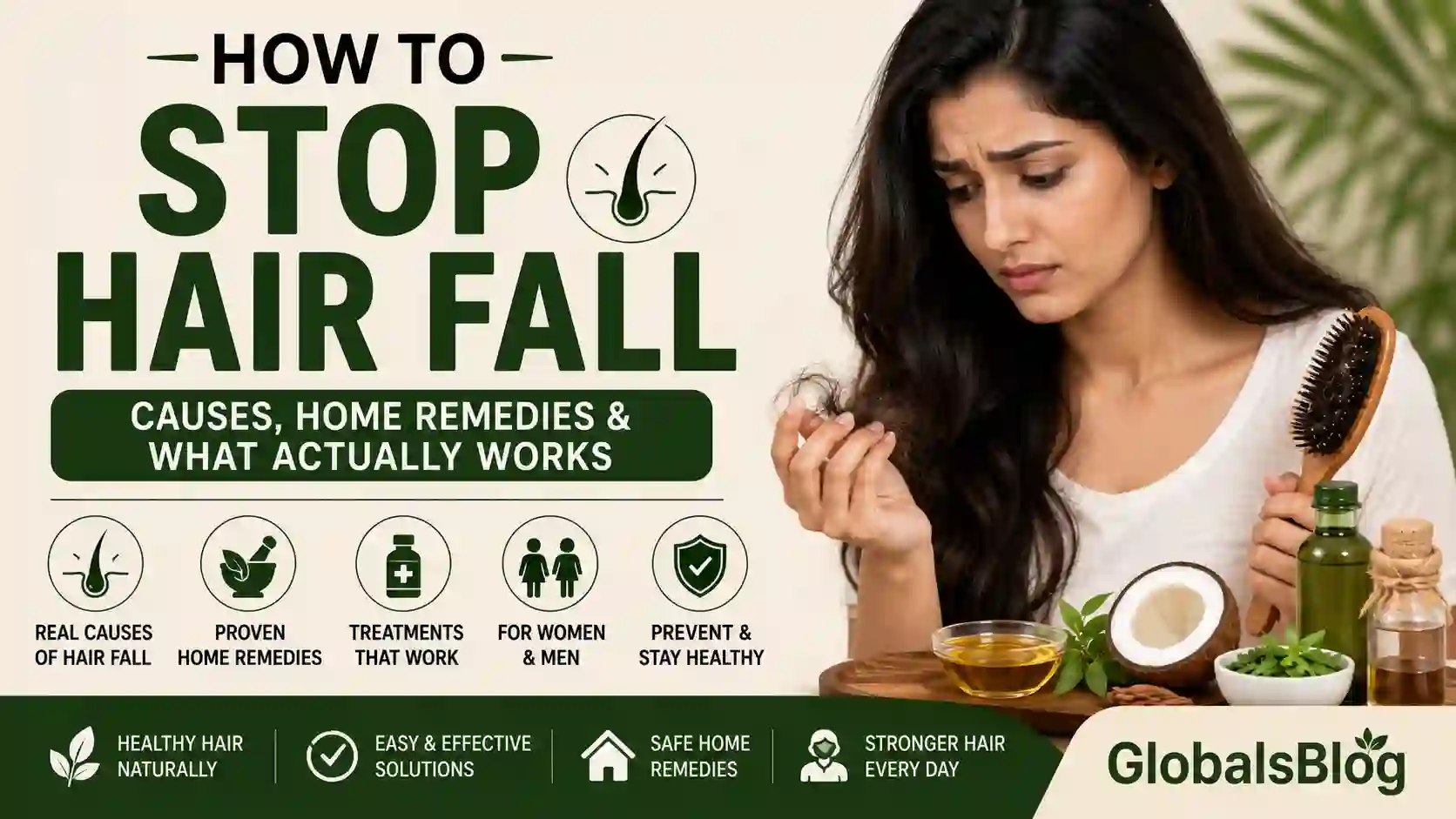 How to Stop Hair Fall — Causes, Home Remedies and What Actually Works