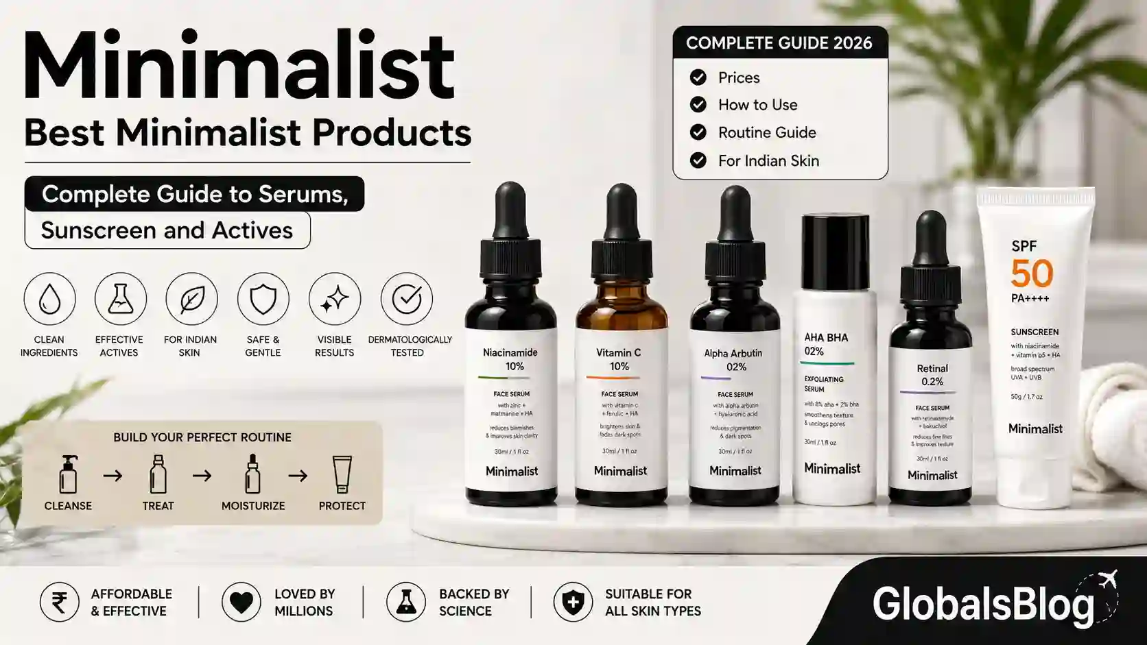 Best Minimalist Products — Complete Guide to Serums, Sunscreen and Actives