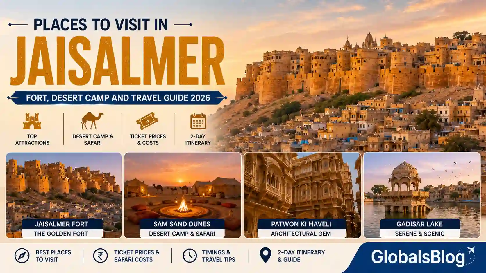 Places to Visit in Jaisalmer — Fort, Desert Camp and Travel Guide 2026