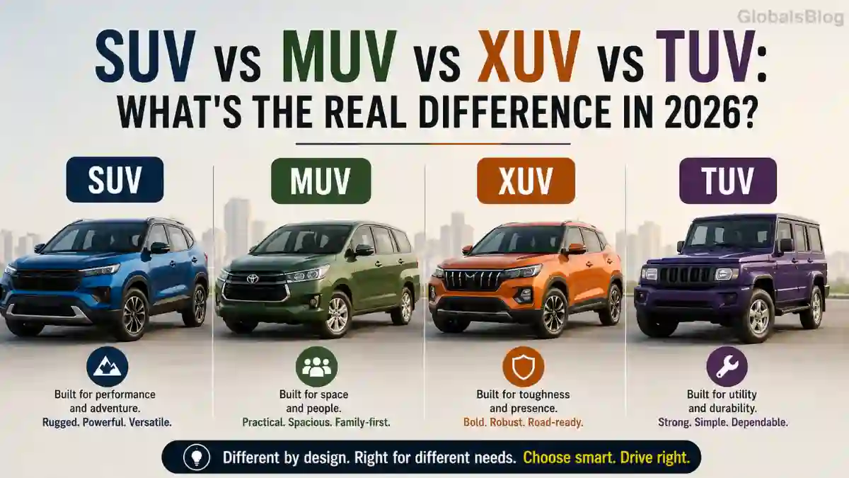 SUV vs MUV vs XUV vs TUV — What Is the Actual Difference?
